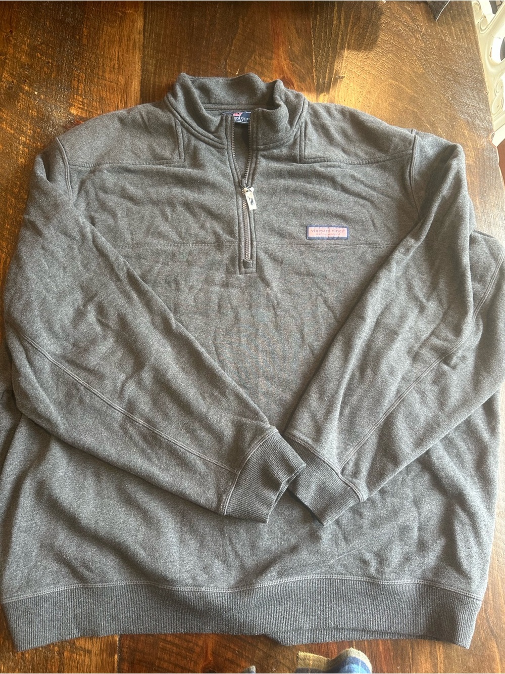 Men's VINEYARD VINES Gray Quarter-Zip Sweater